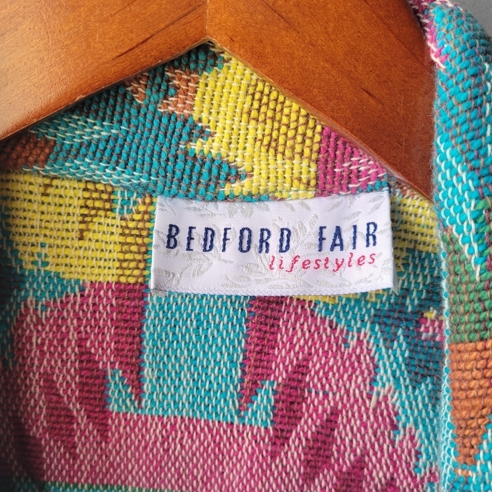 VTG Bedford Fair Womens Blazer Jacket L/XL? Woven Tapestry Southwestern Boho - Picture 4 of 11